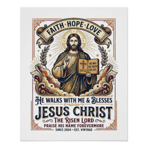Jesus Surfing T-Shirt Inspirational Faith Poster