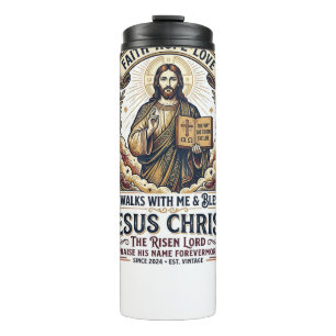 Jesus Surfing T-Shirt Inspirational Faith Thermal Tumbler