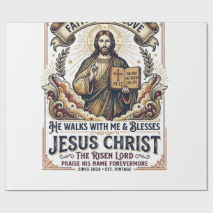 Jesus Surfing T-Shirt Inspirational Faith Wrapping Paper