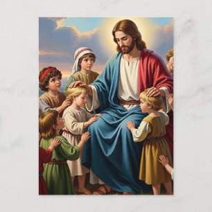 Jesus Surrounded by Children Postcard