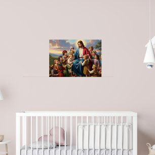Jesus Surrounded by Children Poster
