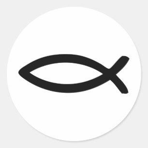 jesus symbol fish classic round sticker