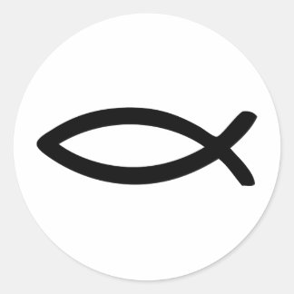 jesus symbol fish classic round sticker