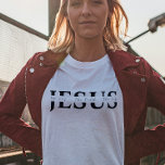 Jesus T-Shirt<br><div class="desc">Christian t-shirt for women with Jesus in elegant calligraphy with "the life, the way, the truth"' writing in evidence. This trendy, modern faith design is the perfect gift and fashion statement. Elevate your faith with our Christian t-shirt for women, adorned with elegant calligraphy. This trendy and modern design not only...</div>