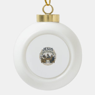 Jesus Table Fellowship Jesus Table Fellowship Chri Ceramic Ball Christmas Ornament