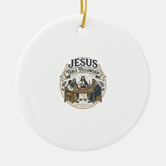 Jesus Table Fellowship Jesus Table Fellowship Chri Ceramic Tree Decoration (Front)