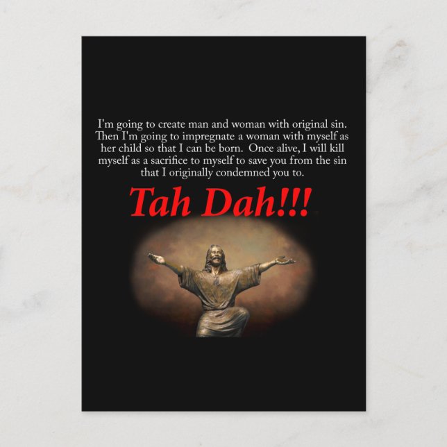 Jesus.  Tah Dah!!! Postcard (Front)