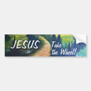 Jesus Take the Wheel Bumper Sticker
