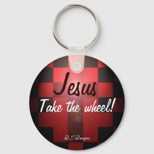Jesus Take the Wheel Keychain