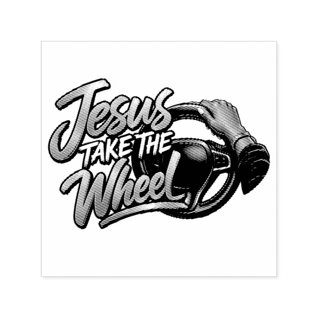 Jesus take the wheel self-inking stamp (Design)