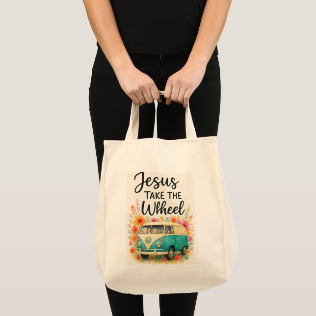 Jesus take the wheel tote bag (Front (Product))