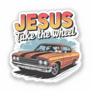 Jesus Take the Wheel Vintage Muscle Car