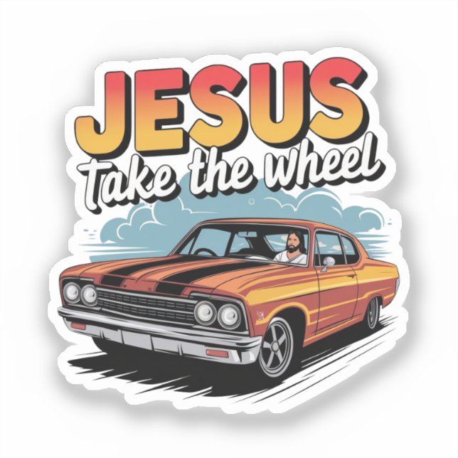 Jesus Take the Wheel Vintage Muscle Car (Front)