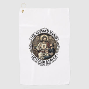 Jesus Tattoo Artist Studio T-Shirt Inspirational F Golf Towel