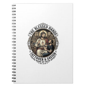 Jesus Tattoo Artist Studio T-Shirt Inspirational F Notebook