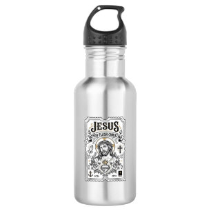 Jesus Tattoo Flash Christian Jesus Tattoo Flash Ch 532 Ml Water Bottle