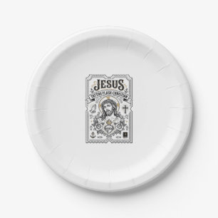 Jesus Tattoo Flash Christian Jesus Tattoo Flash Ch Paper Plate