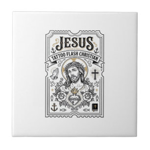 Jesus Tattoo Flash Christian Jesus Tattoo Flash Ch Tile