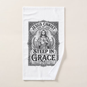 Jesus Tea Lover Graphic Tee Christian Hand Towel