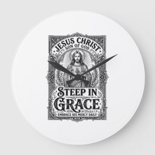 Jesus Tea Lover Graphic Tee Christian Large Clock
