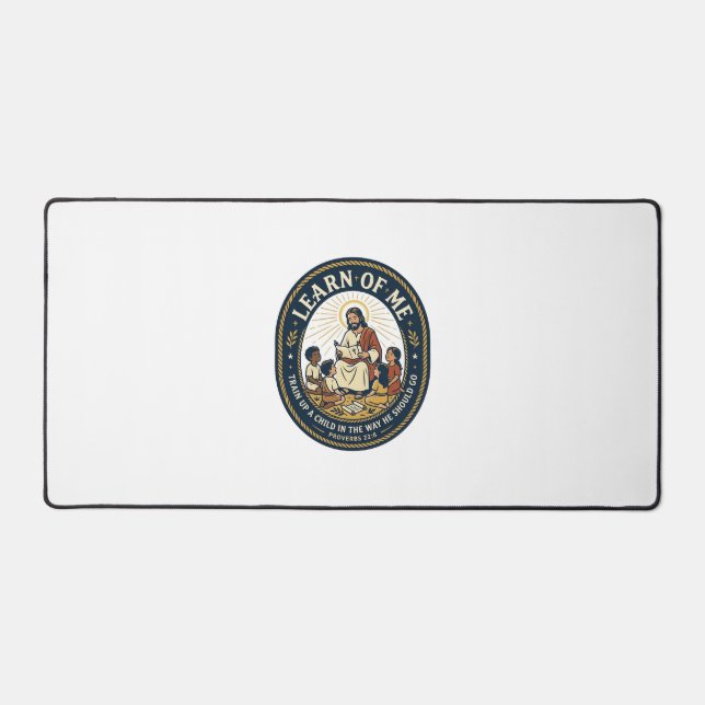 Jesus Teacher Assistant School Support Staff T-Shi Desk Mat (Front)