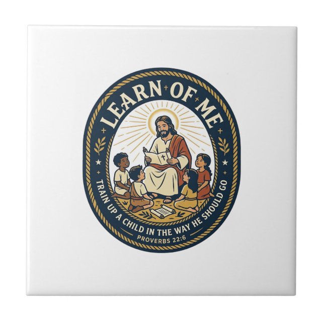 Jesus Teacher Assistant School Support Staff T-Shi Tile (Front)