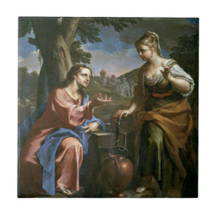 Jesus Teaches Samaritan Woman Tile