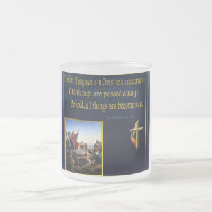 Jesus teaching multiple scripture frosted glass coffee mug