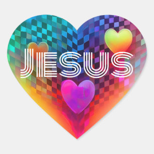 Jesus Techno Heart  Sticker