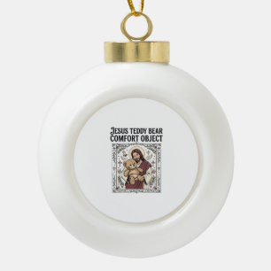 Jesus Teddy Bear Comfort Object Jesus Teddy Bear C Ceramic Ball Christmas Ornament