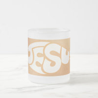 Jesus Text in Fish Shape Orange Background