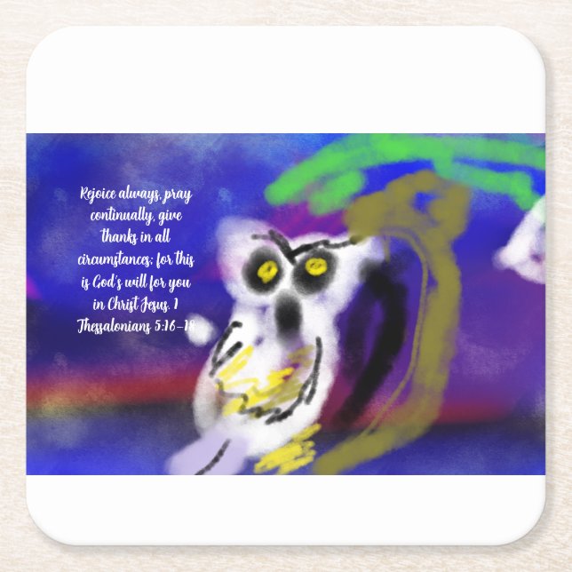 jesus thank  square paper coaster (Front)