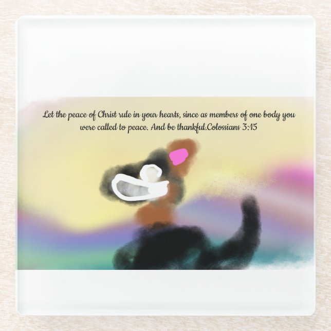 jesus thankful glass coaster (Front)