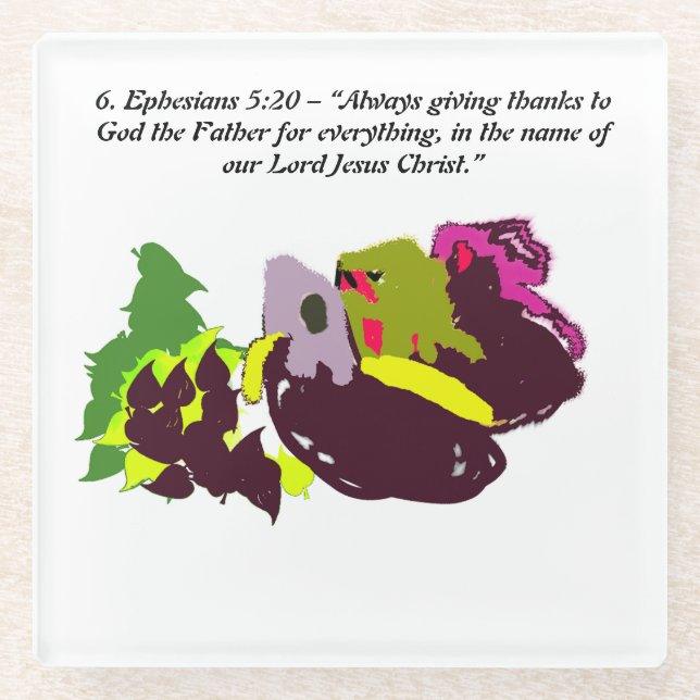 Jesus thanks  glass coaster (Front)