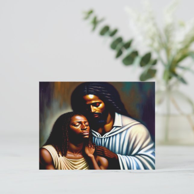 Jesus the Comforter Christian Art Postcard (Standing Front)