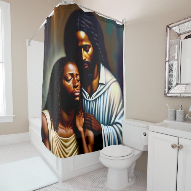 Jesus the Comforter Shower Curtain (In Situ)