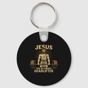 Jesus The Deadlifter Christian Fitness  Key Ring