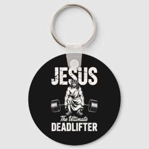 Jesus The Deadlifter Funny Christian Gym Pun Key Ring
