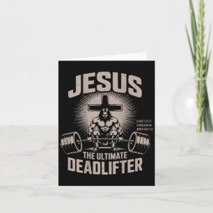 Jesus The Deadlifter Funny Christian Gym Workout  Card