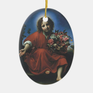 JESUS THE FLOWER CHILD CERAMIC TREE DECORATION