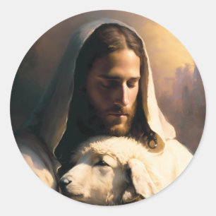 Jesus The Good Shepherd Classic Round Sticker