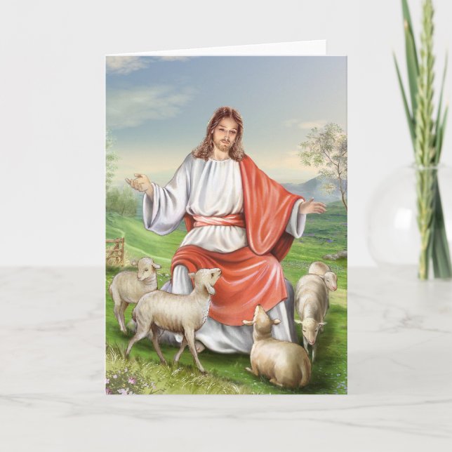 Jesus the good Shepherd Holiday Card (Front)