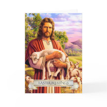 Jesus The Good Shepherd Painting Easter Cards