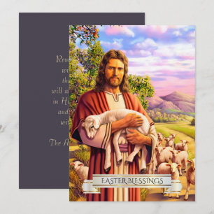 Jesus The Good Shepherd Painting Easter Cards
