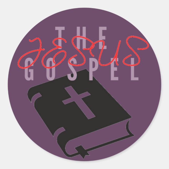 Jesus The Gospel Purple Classic Round Sticker (Front)