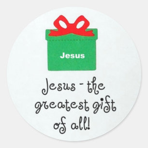 Jesus, the greatest gift of all! classic round sticker