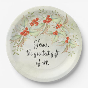 JESUS The Greatest Gift of All John 3:16 Christmas Paper Plate