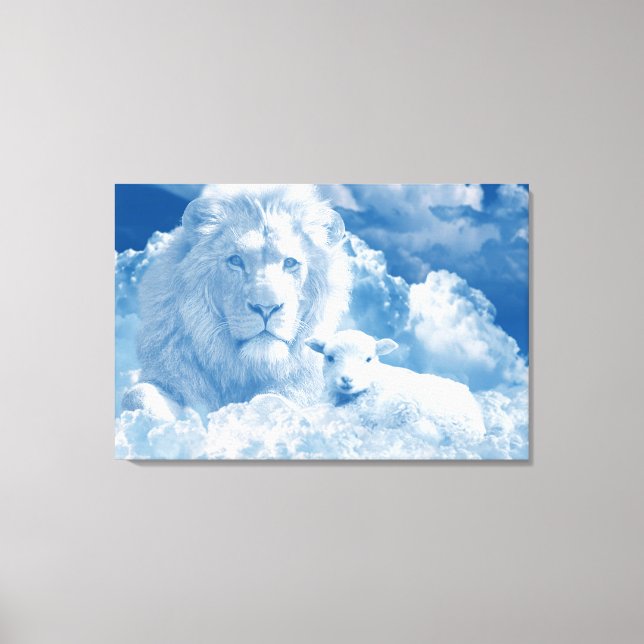 JESUS THE LAMB AND JESUS THE LION CANVAS PRINT (Front)