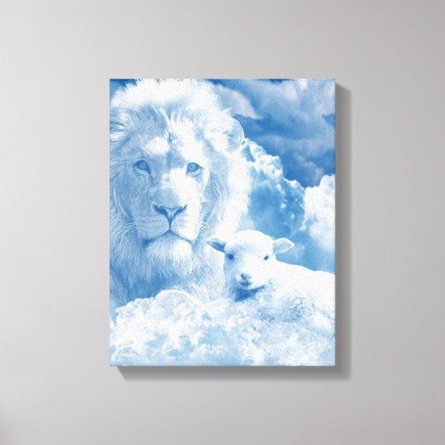 JESUS THE LAMB AND JESUS THE LION CANVAS PRINT (Front)
