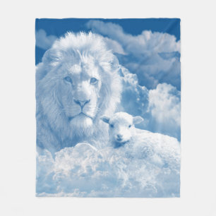 JESUS THE LAMB AND JESUS THE LION FLEECE BLANKET